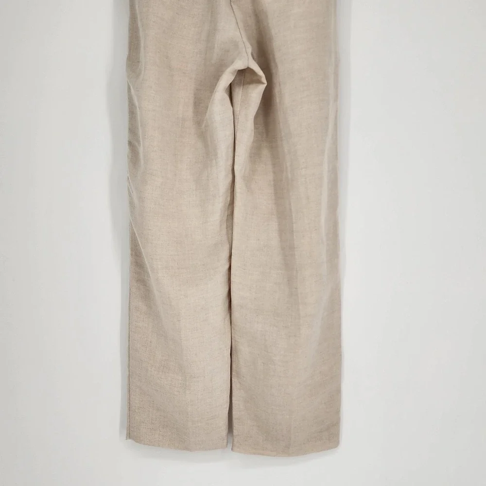 H&M NWT Linen Blend Tapered Pants Size 2 Summer Capsule Casual Minimalist Resort